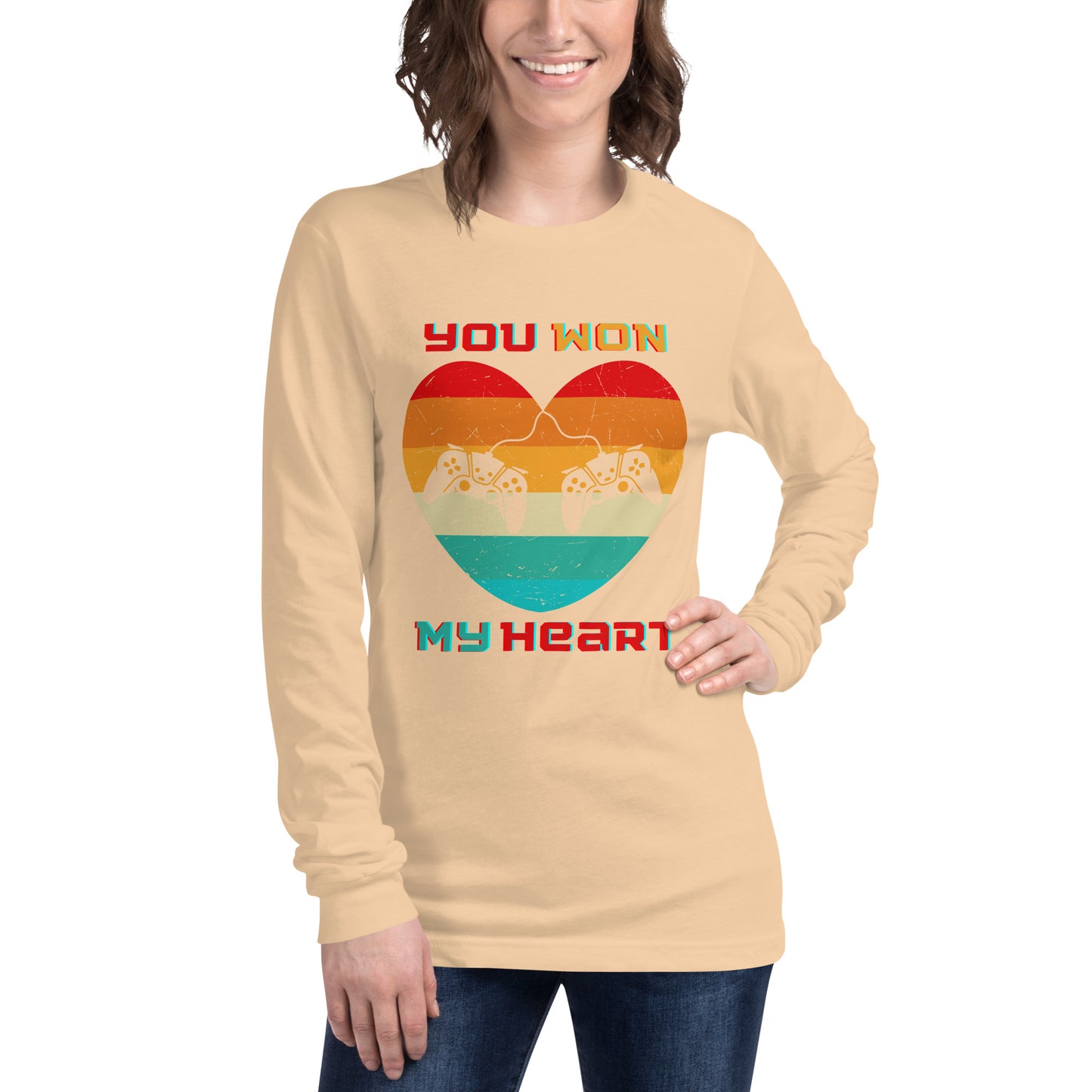 Retro Gamer Heart - Long-Sleeve T-Shirt