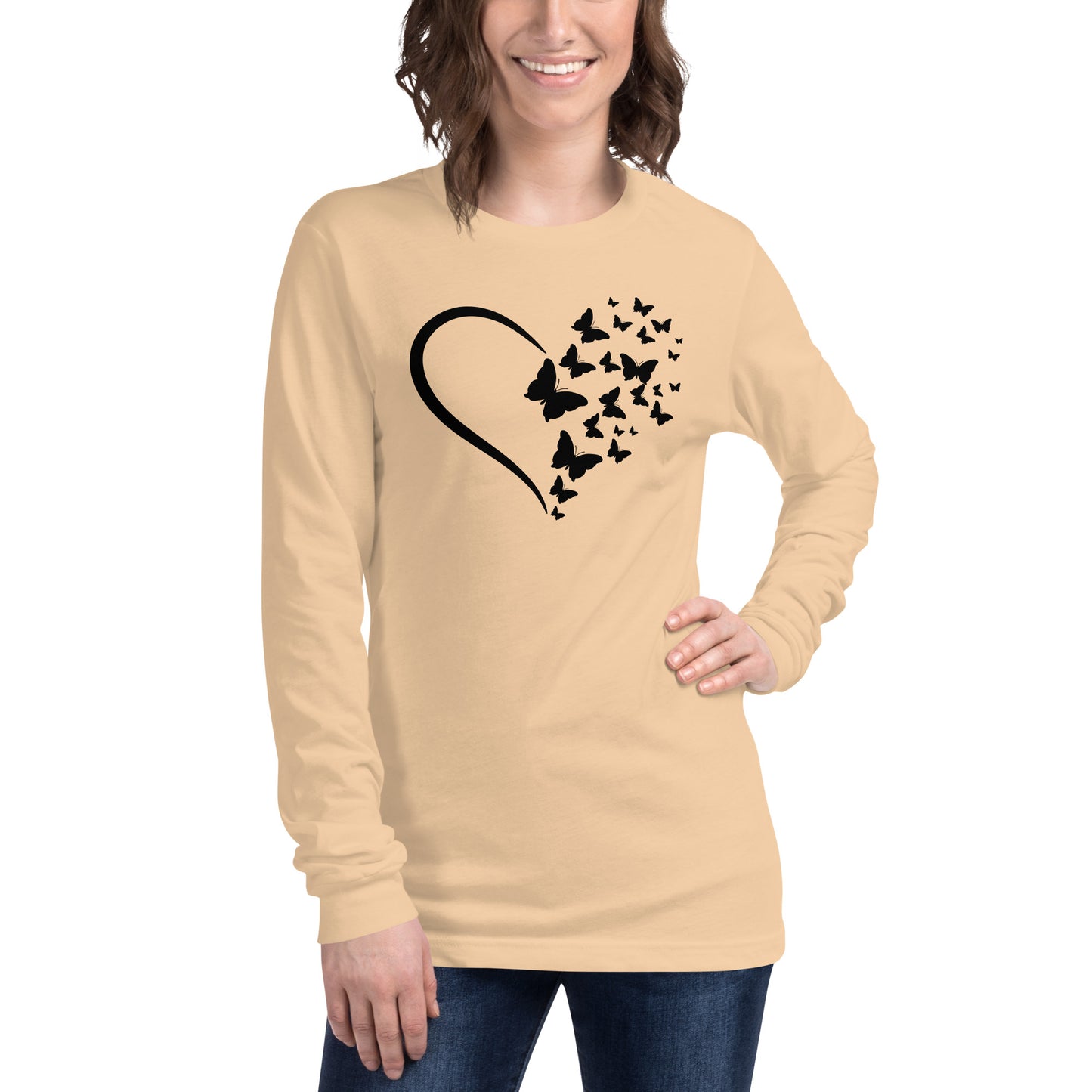 Black Butterfly Heart - Long-Sleeve T-Shirt