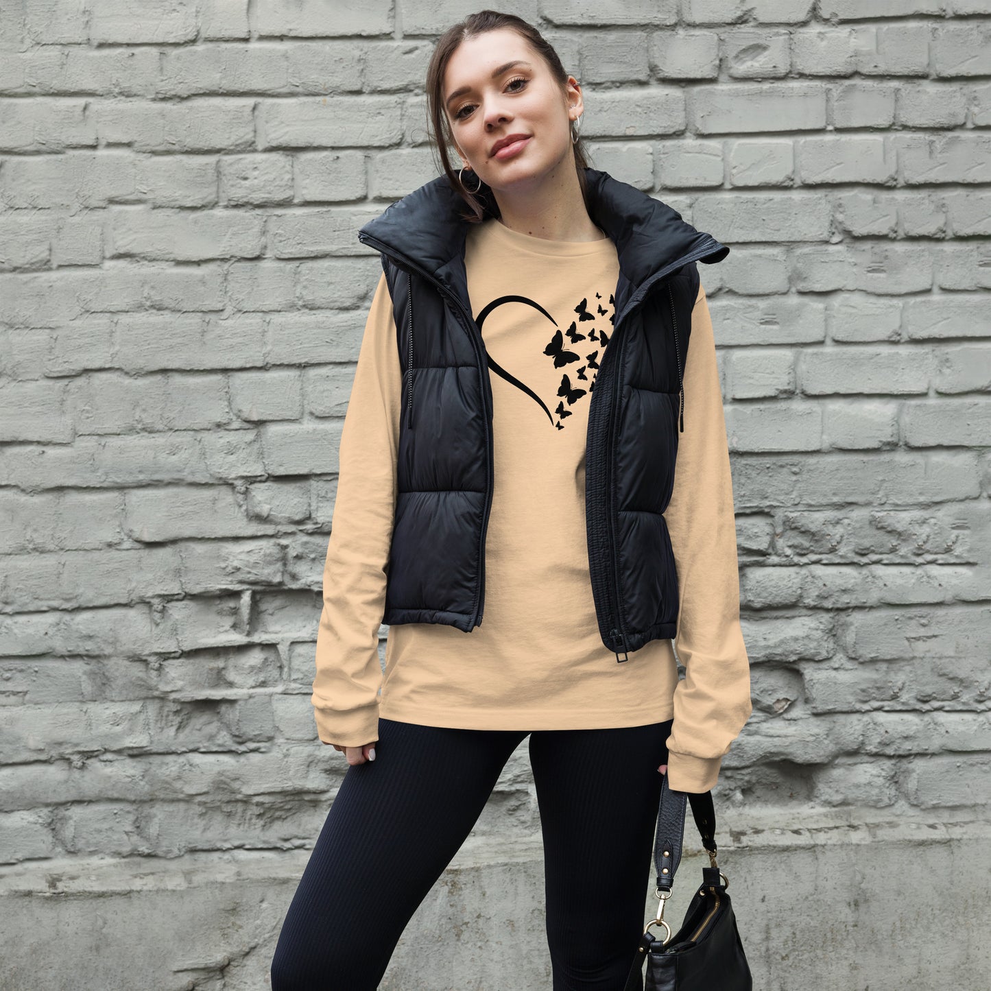 Black Butterfly Heart - Long-Sleeve T-Shirt