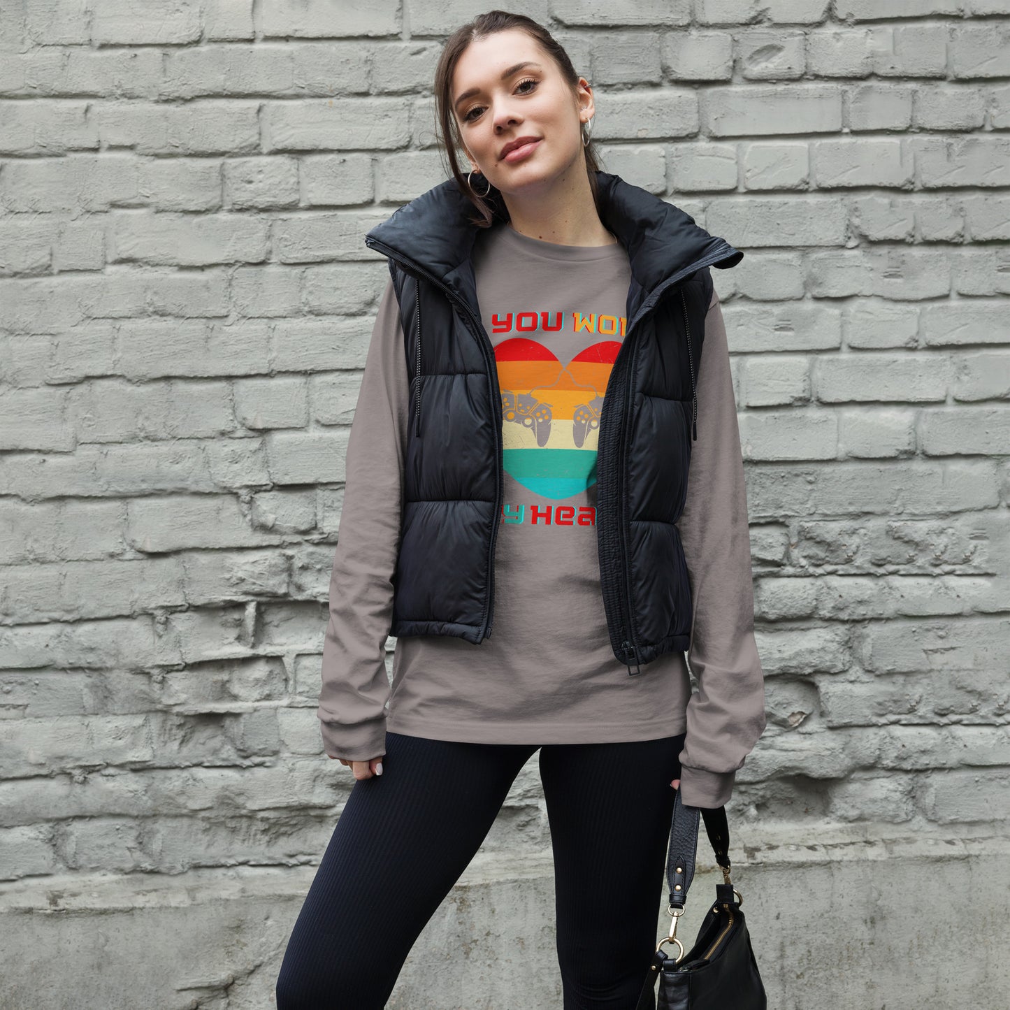 Retro Gamer Heart - Long-Sleeve T-Shirt