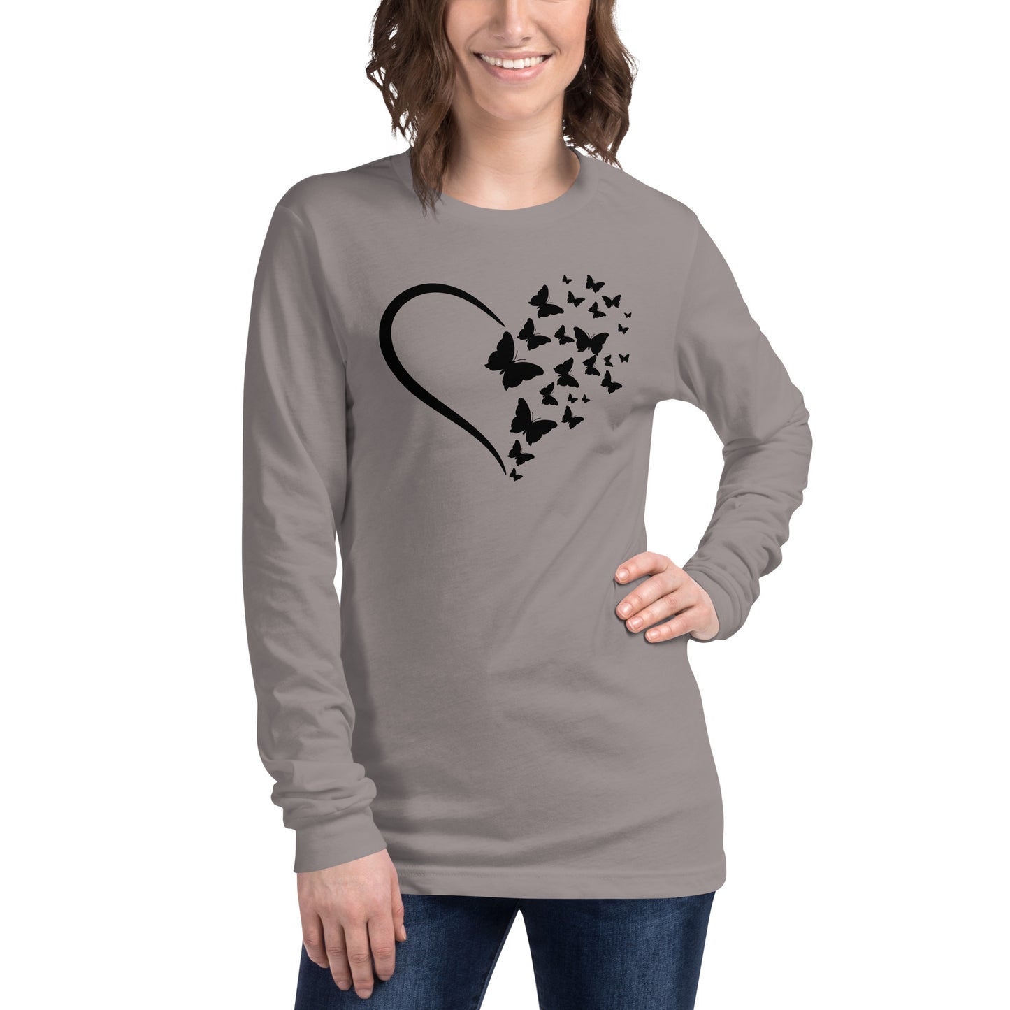 Black Butterfly Heart - Long-Sleeve T-Shirt