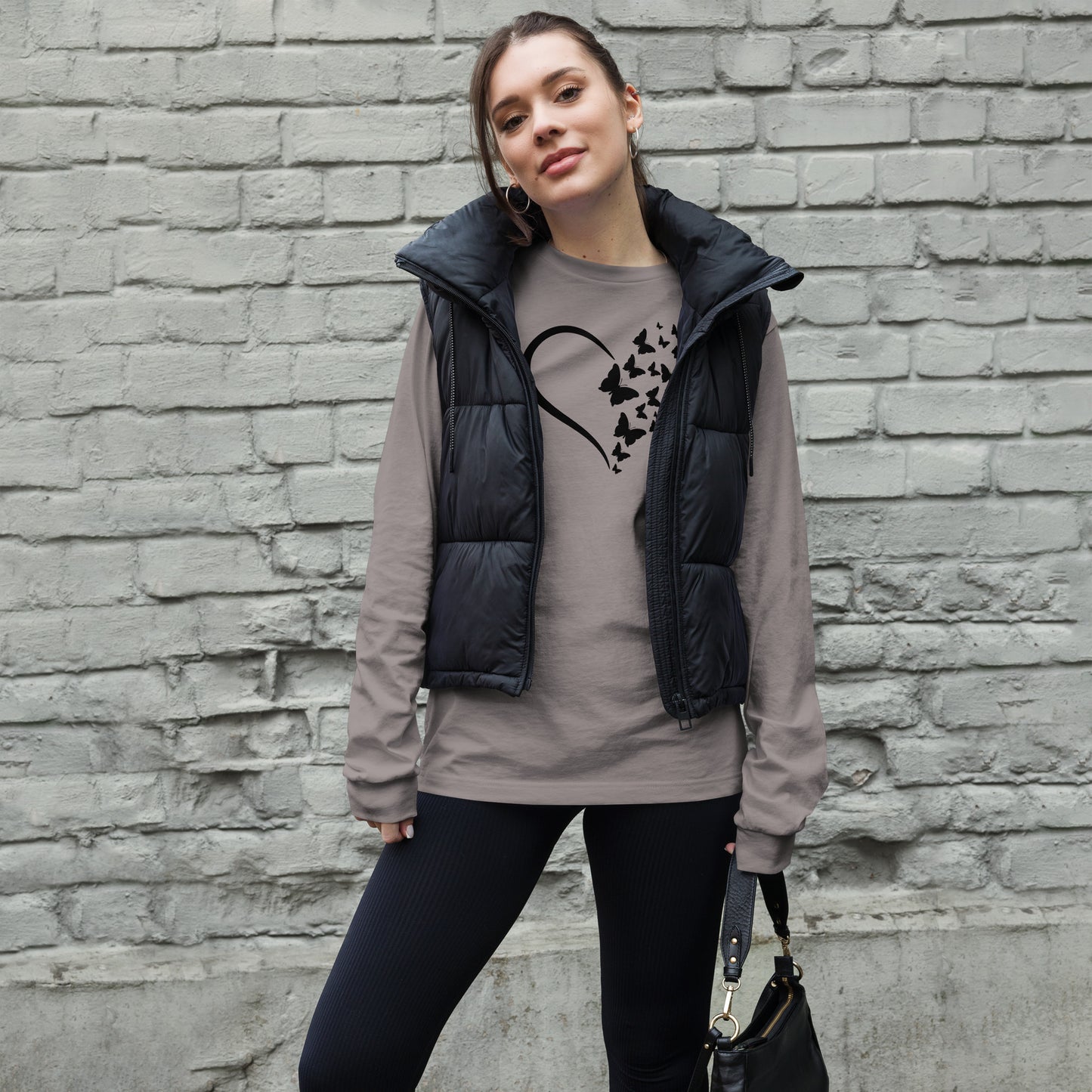 Black Butterfly Heart - Long-Sleeve T-Shirt