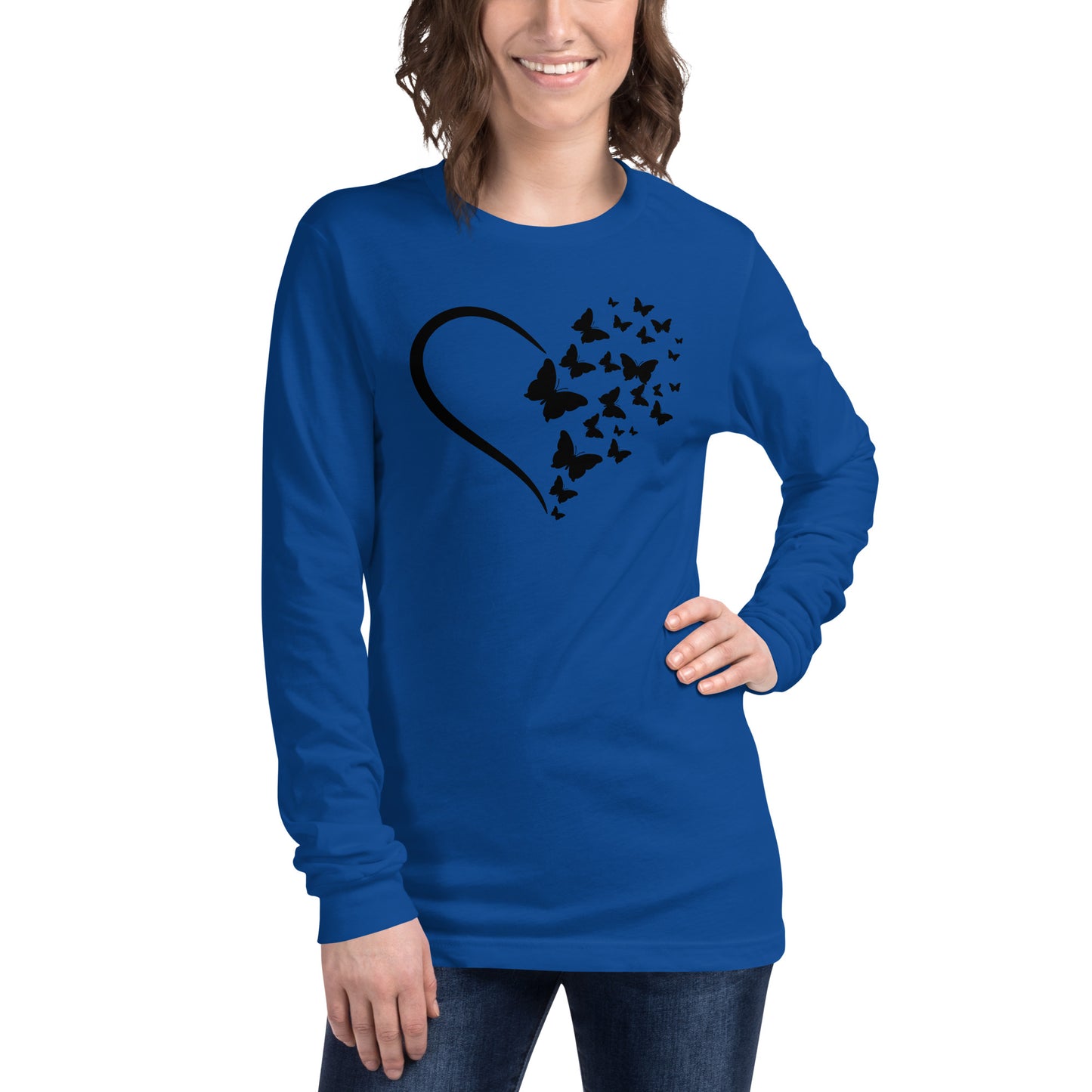 Black Butterfly Heart - Long-Sleeve T-Shirt