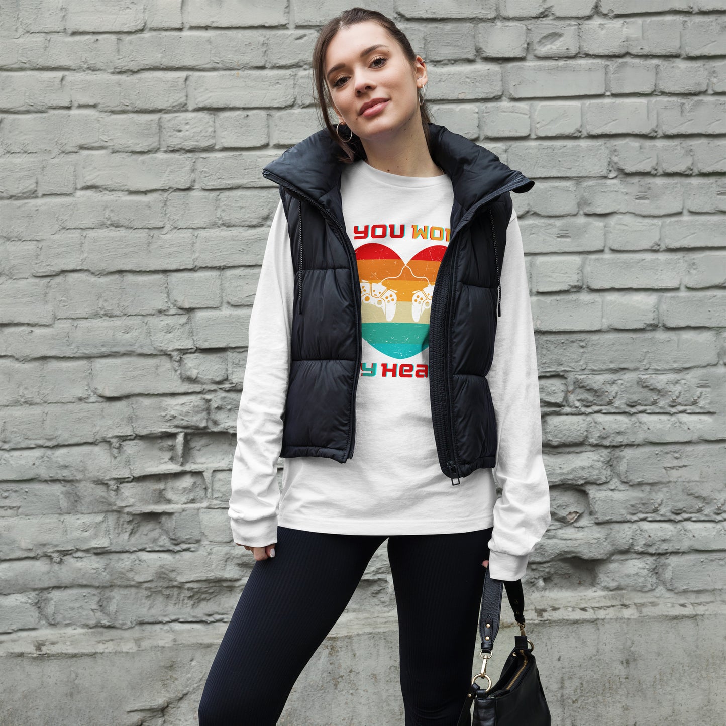 Retro Gamer Heart - Long-Sleeve T-Shirt