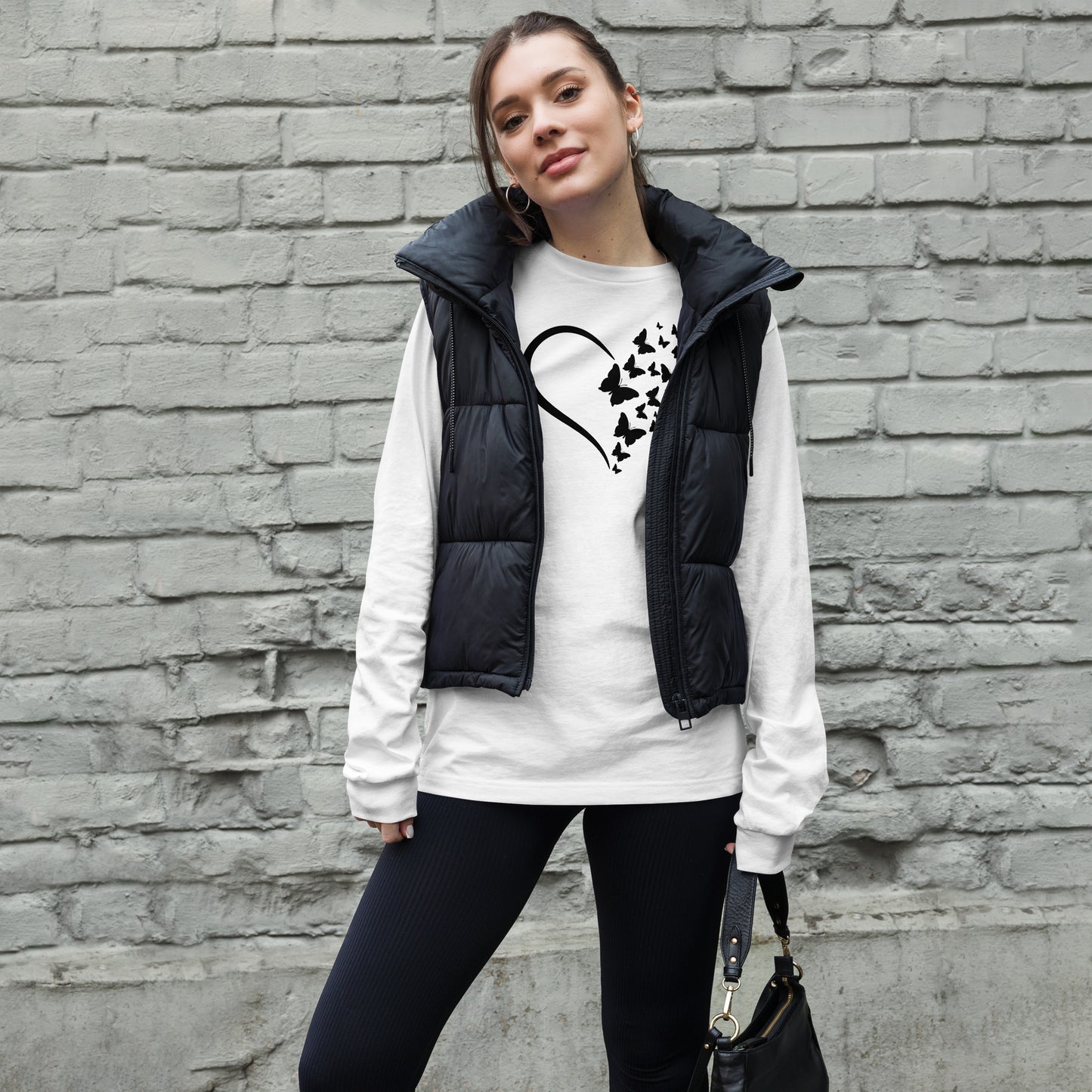 Black Butterfly Heart - Long-Sleeve T-Shirt