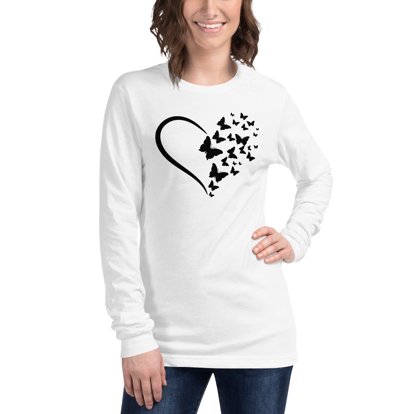 Black Butterfly Heart - Long-Sleeve T-Shirt
