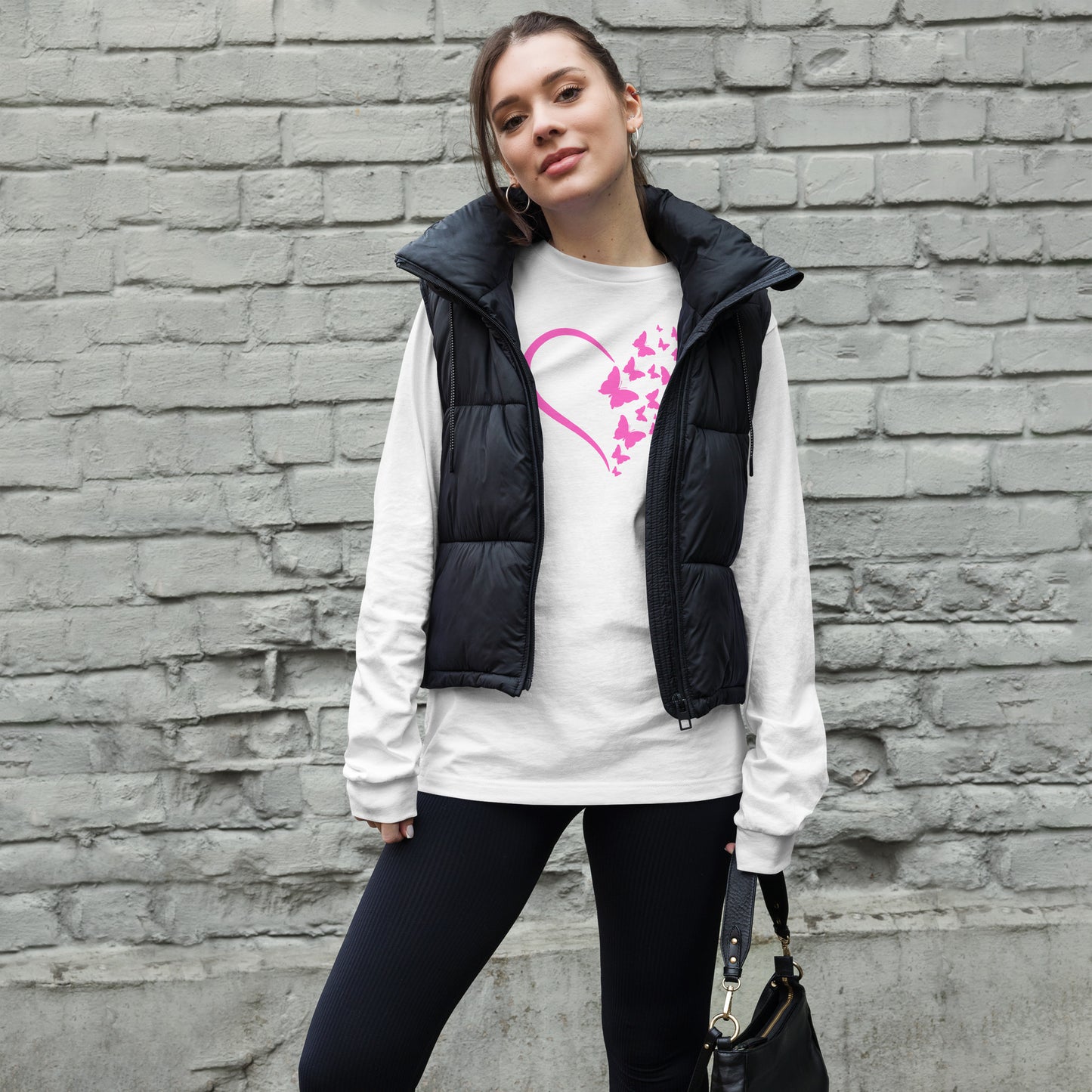 Pink Butterfly Heart - Long-Sleeve T-Shirt