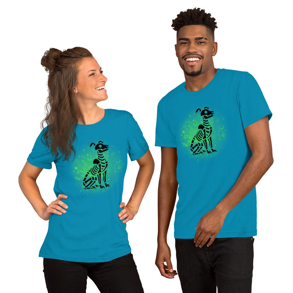 Glowing Dog Skeleton - Lightweight T-Shirt