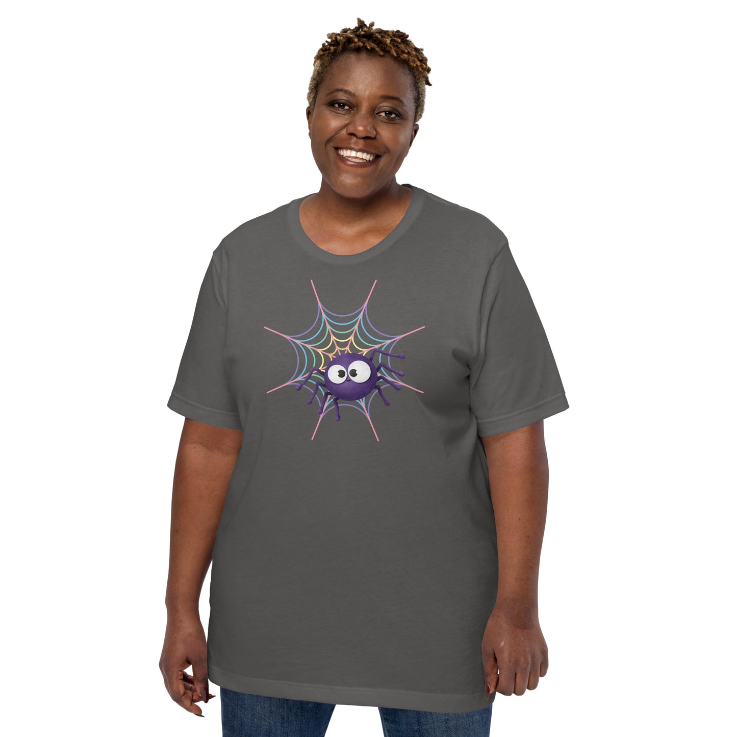 Pastel Rainbow Web (Dark) - Lightweight T-Shirt