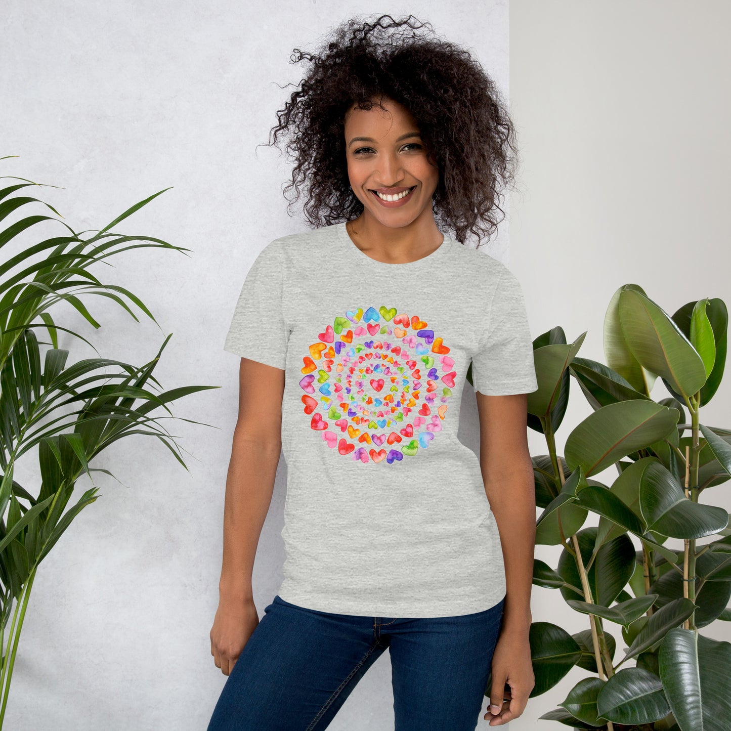 Rainbow Hearts  - Lightweight T-Shirt