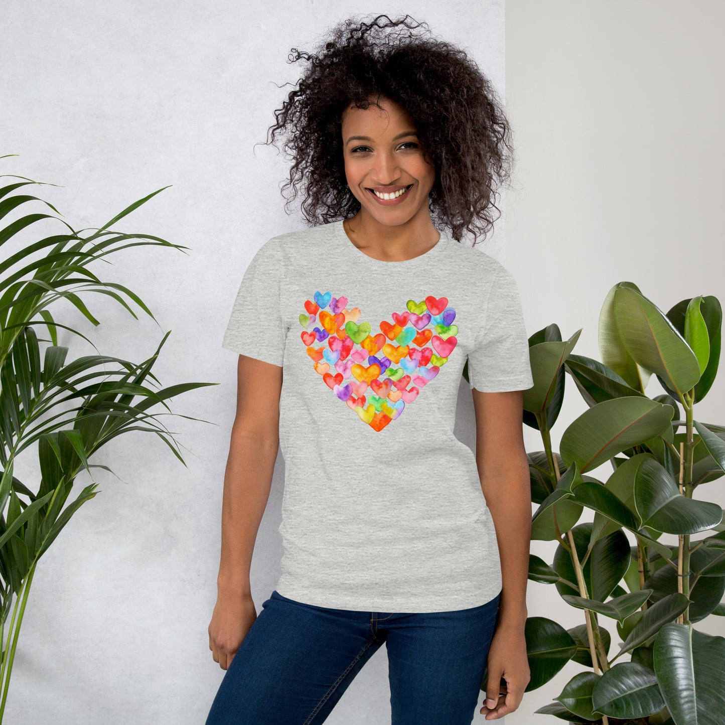 Rainbow Hearts  - Lightweight T-Shirt