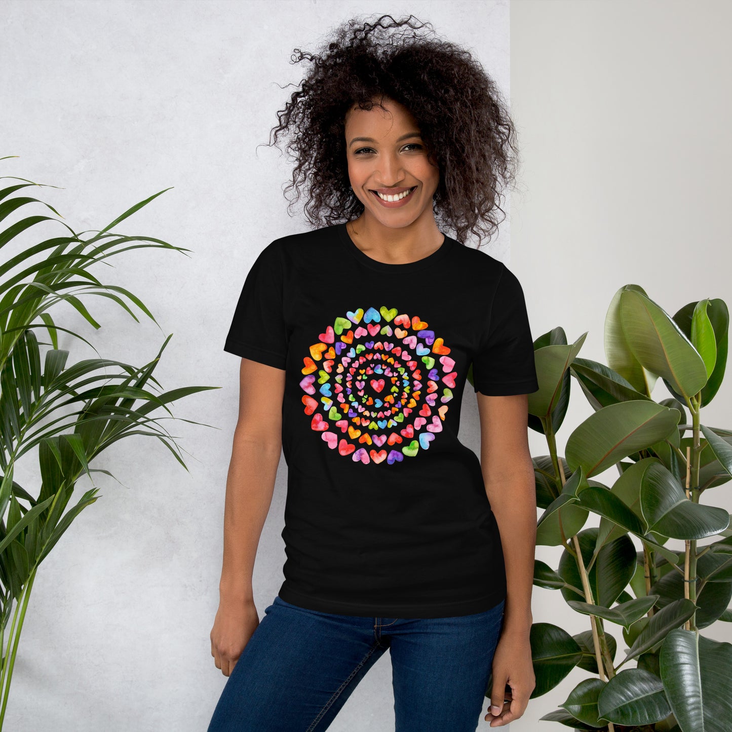 Rainbow Hearts  - Lightweight T-Shirt