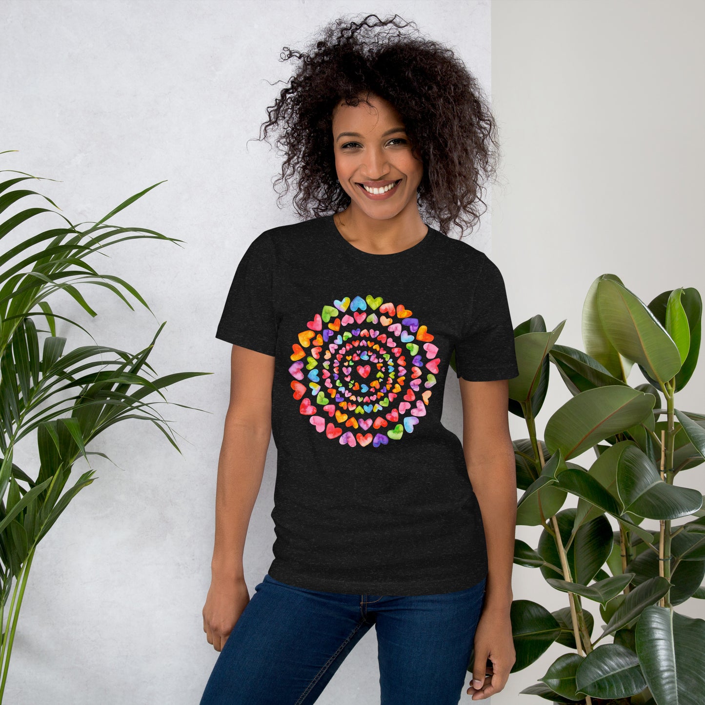 Rainbow Hearts  - Lightweight T-Shirt