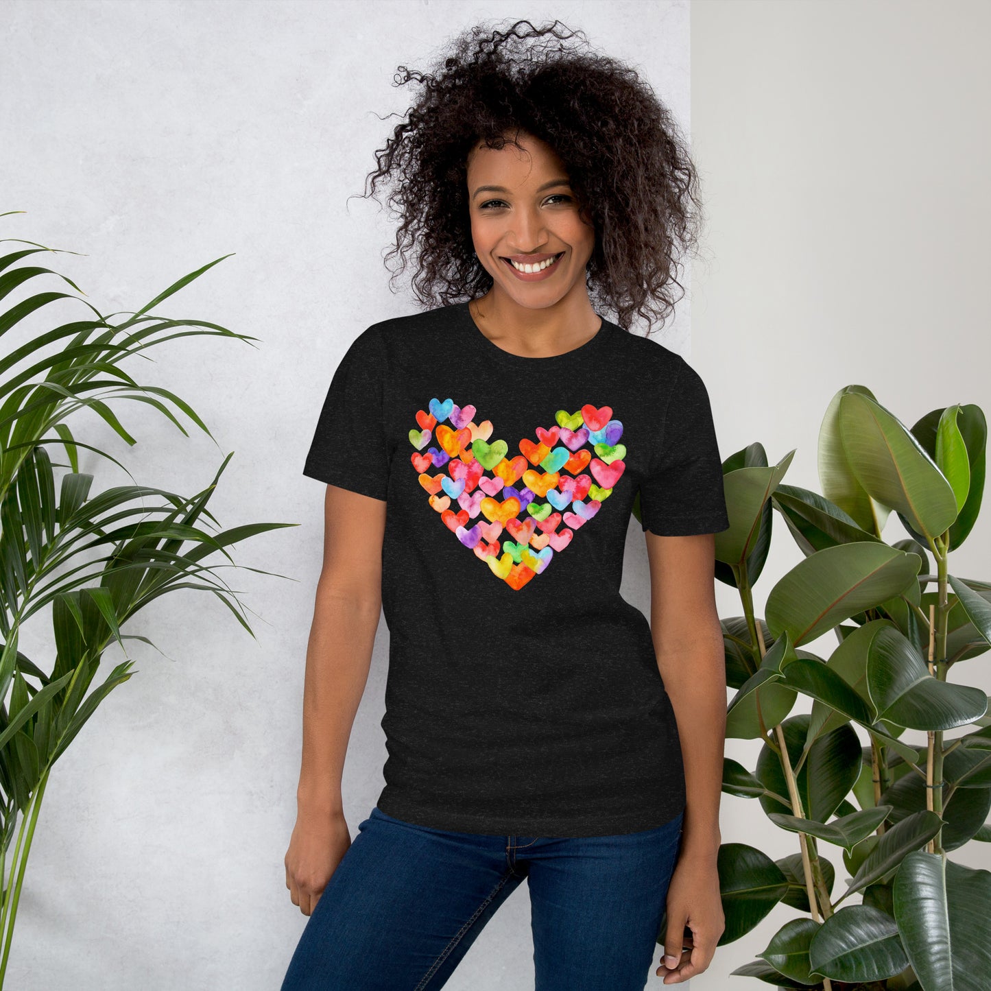 Rainbow Hearts  - Lightweight T-Shirt