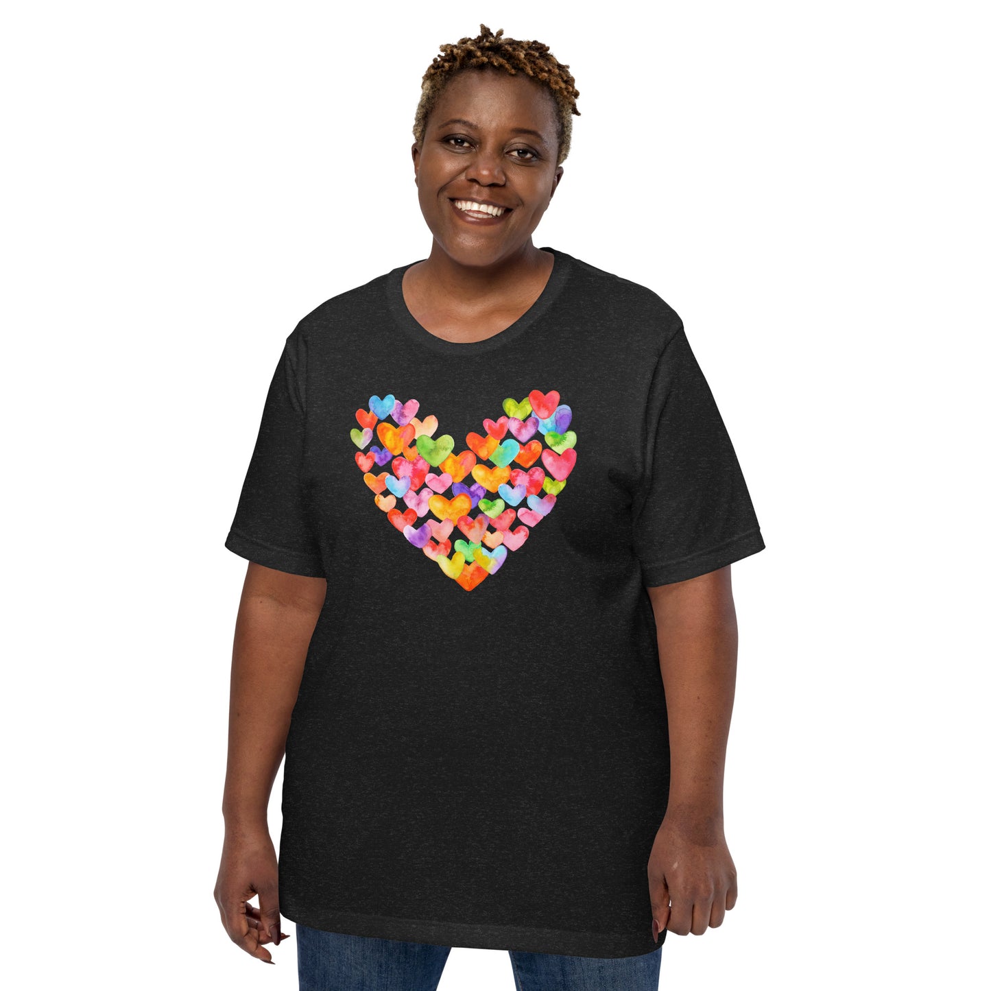 Rainbow Hearts  - Lightweight T-Shirt