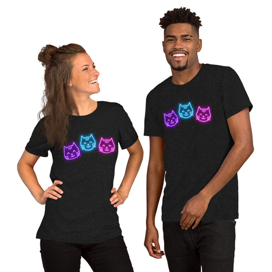 Neon Cat Smiles - Lightweight T-Shirt