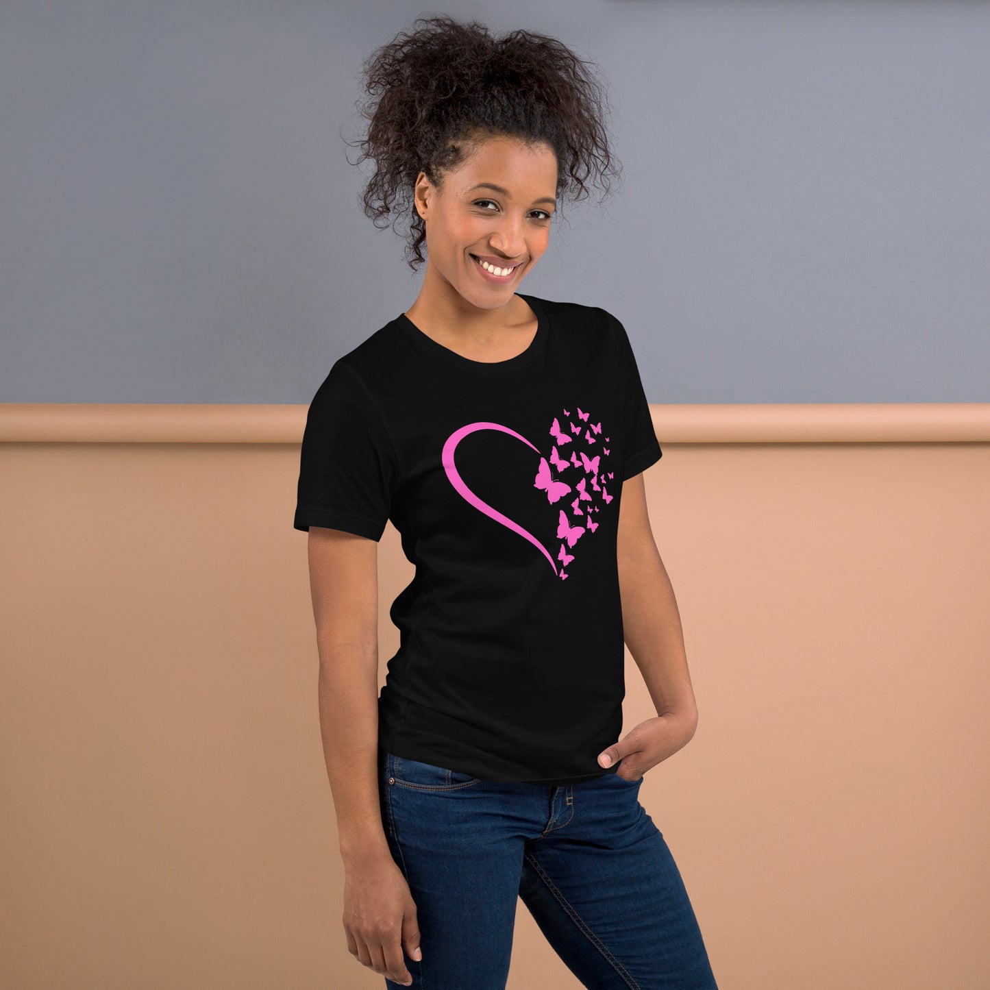 Pink Butterfly Heart - Lightweight T-Shirt