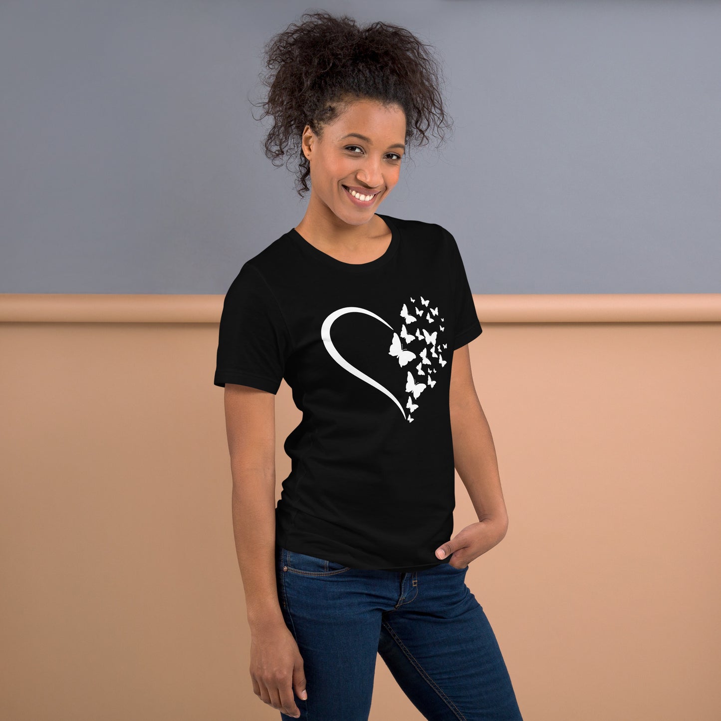 White Butterfly Heart - Lightweight T-Shirt