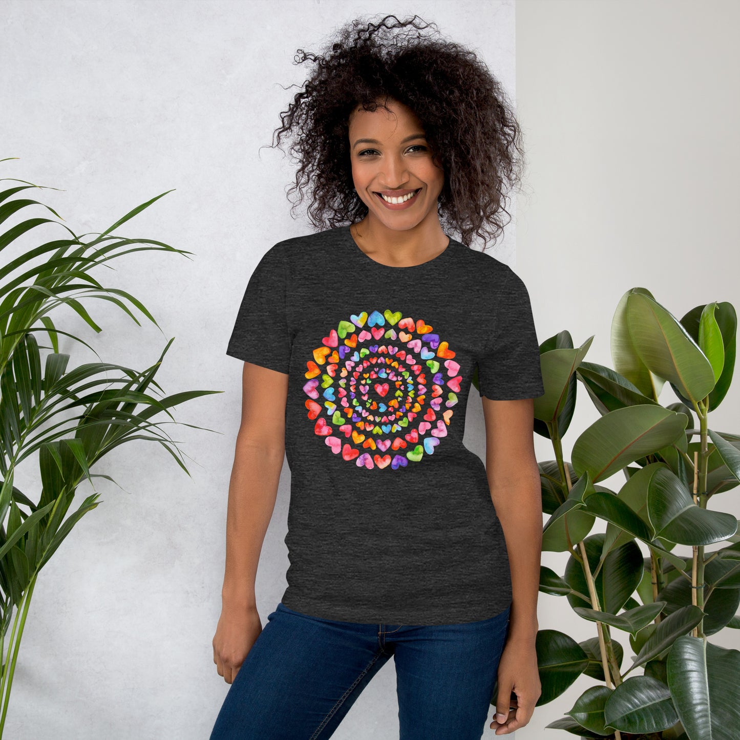Rainbow Hearts  - Lightweight T-Shirt