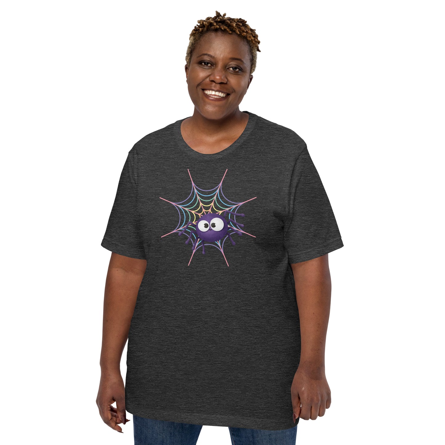 Pastel Rainbow Web (Dark) - Lightweight T-Shirt