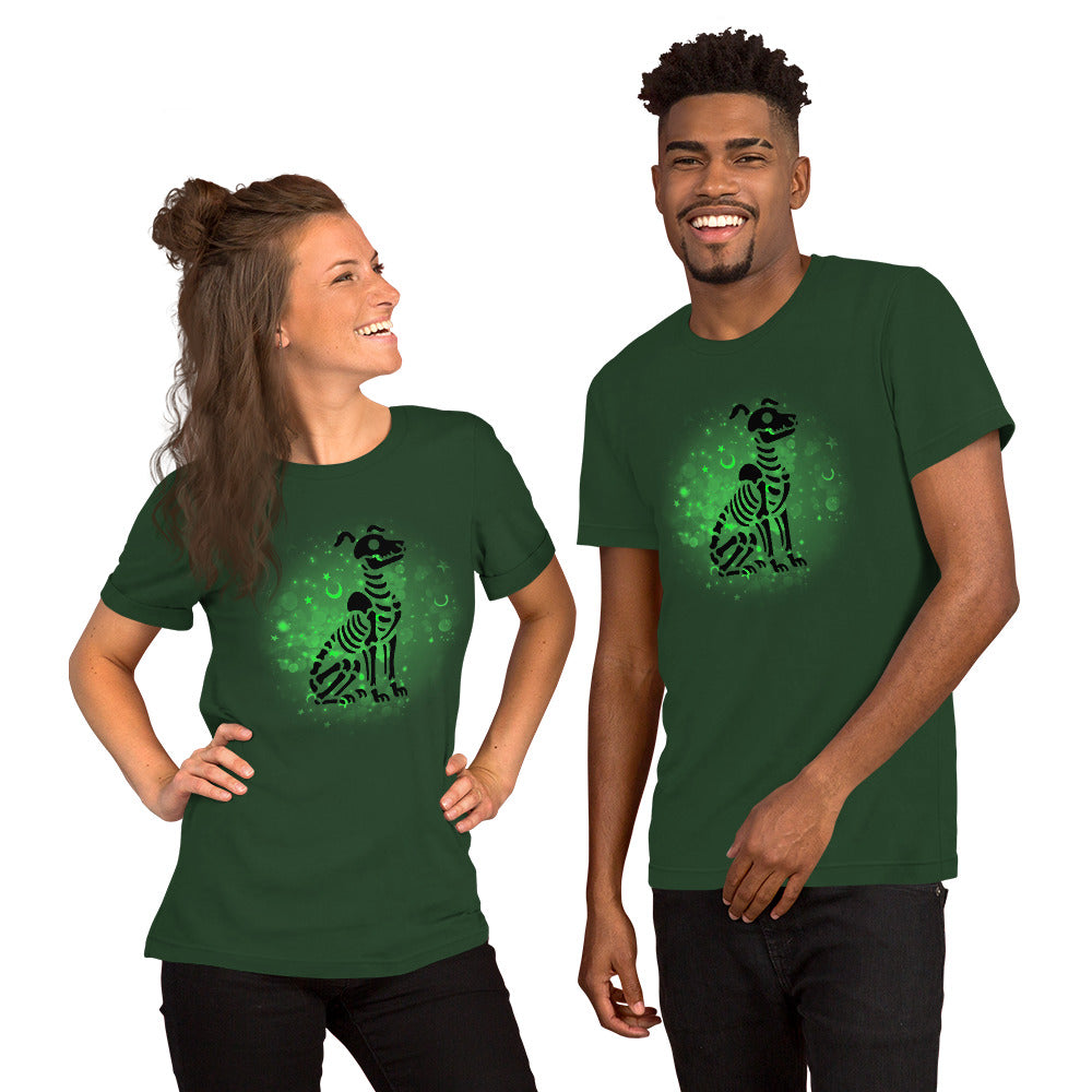 Glowing Dog Skeleton - Lightweight T-Shirt