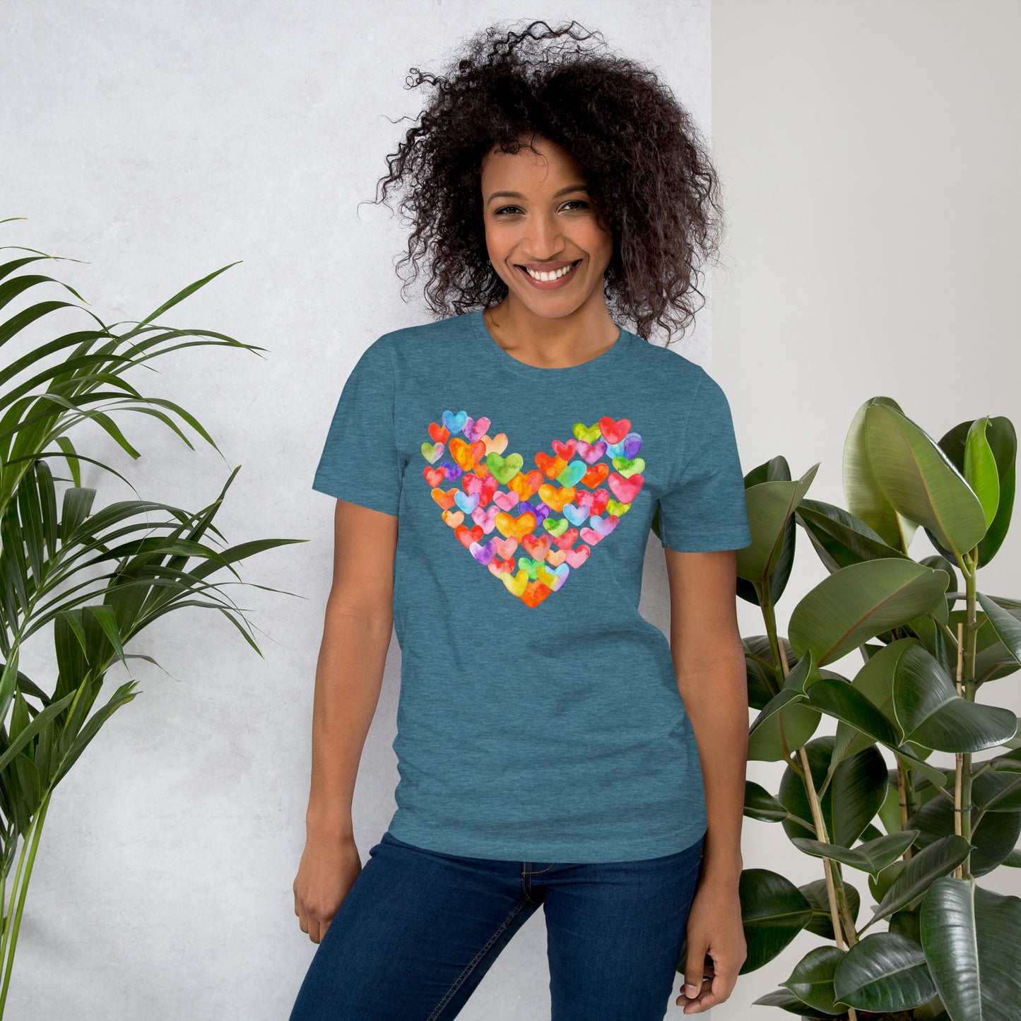 Rainbow Hearts  - Lightweight T-Shirt