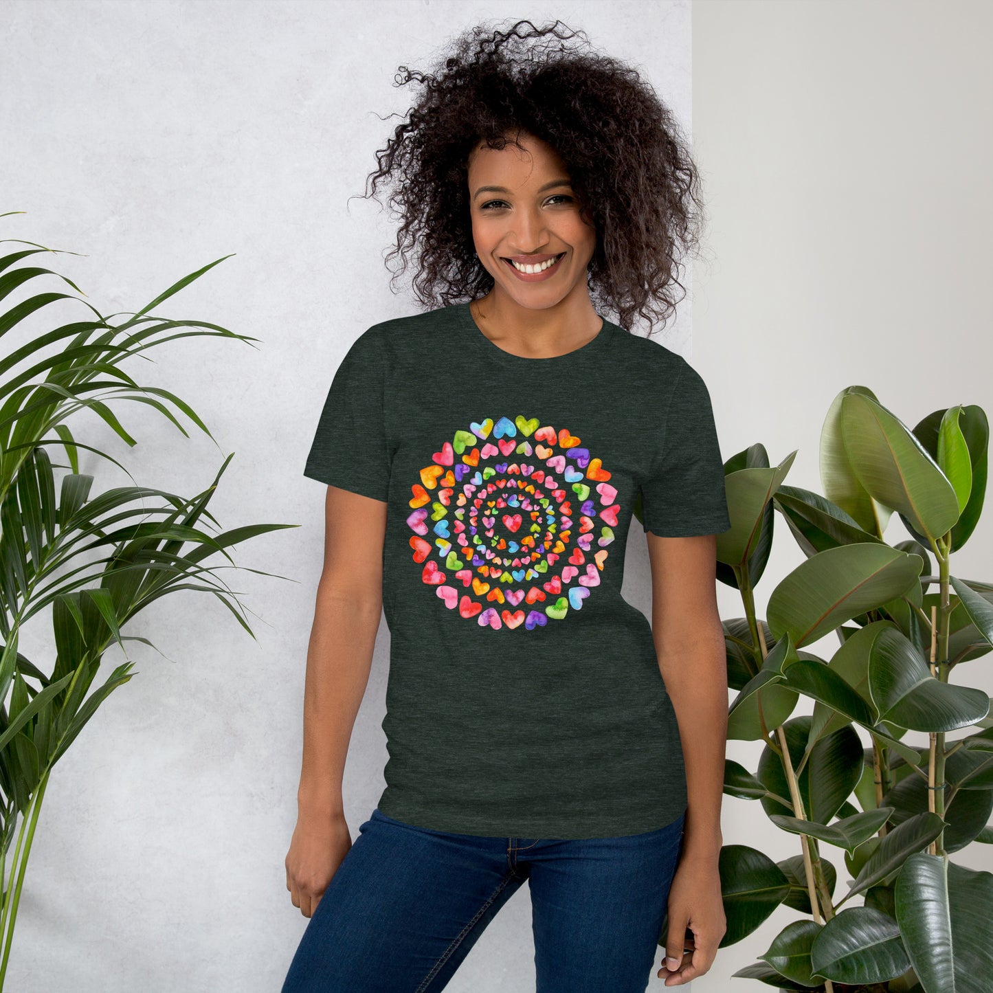 Rainbow Hearts  - Lightweight T-Shirt