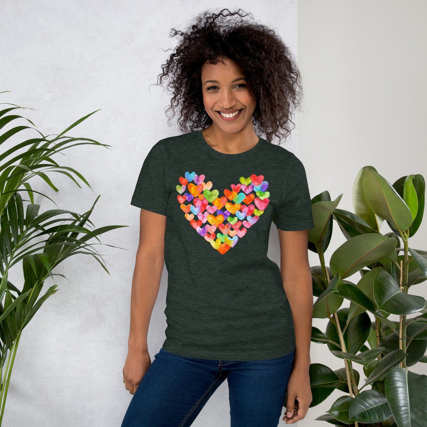 Rainbow Hearts  - Lightweight T-Shirt