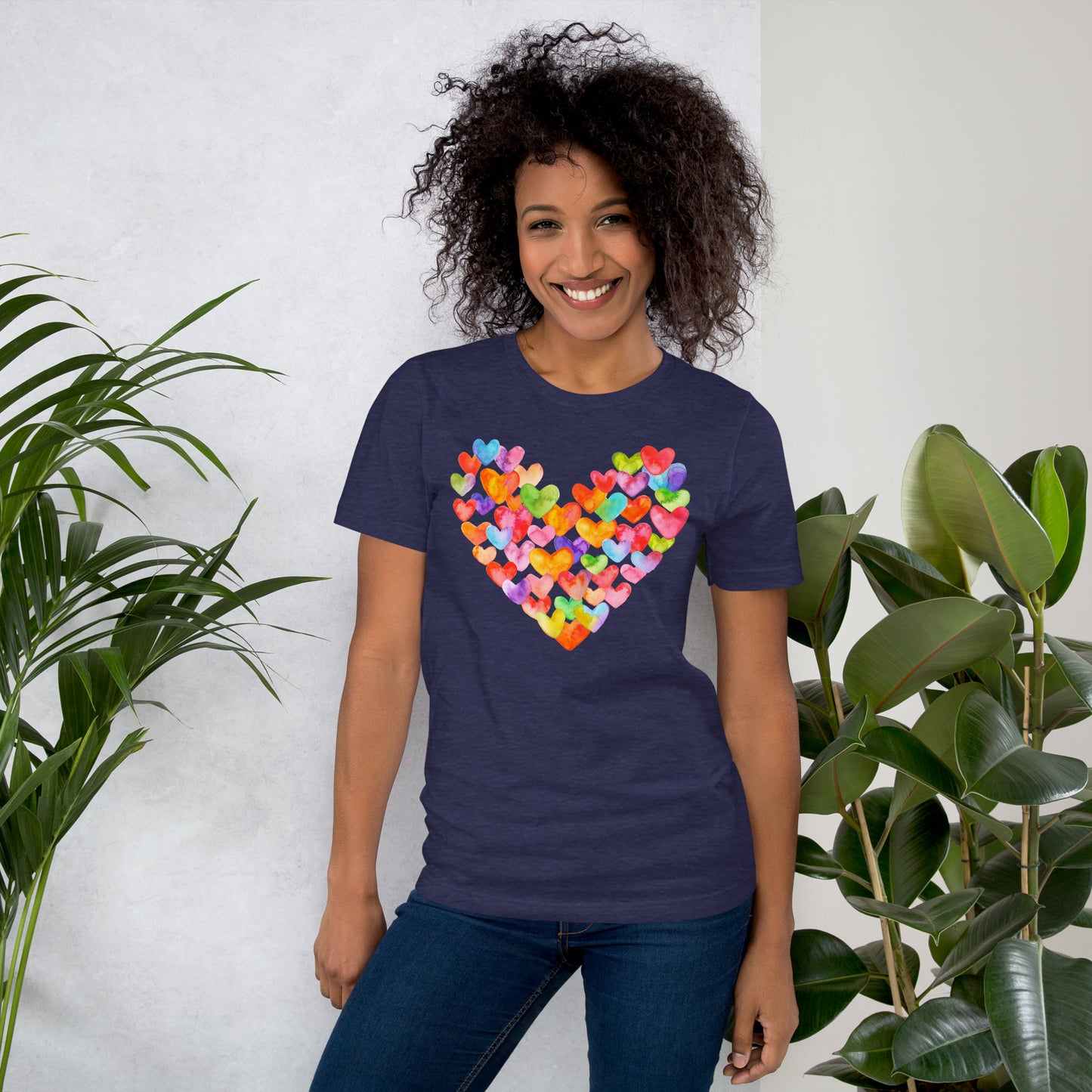 Rainbow Hearts  - Lightweight T-Shirt