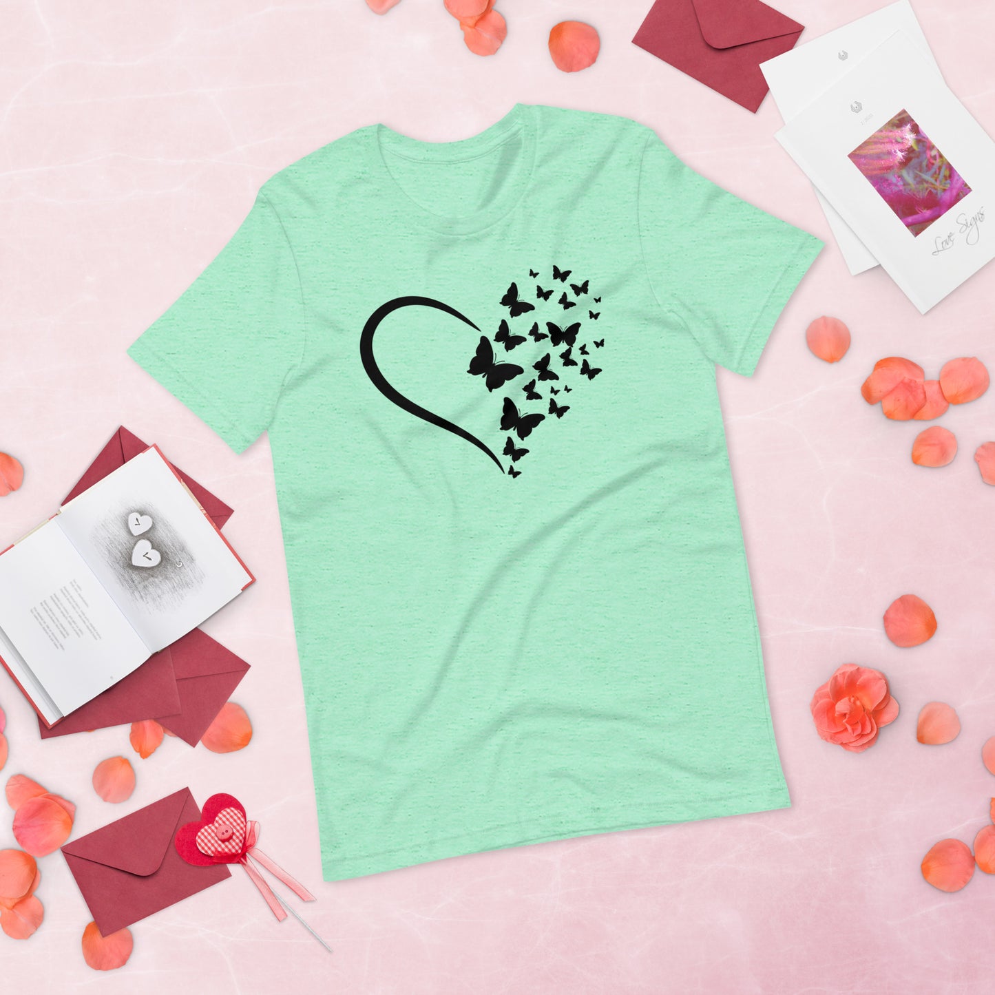 Black Butterfly Heart - Lightweight T-Shirt