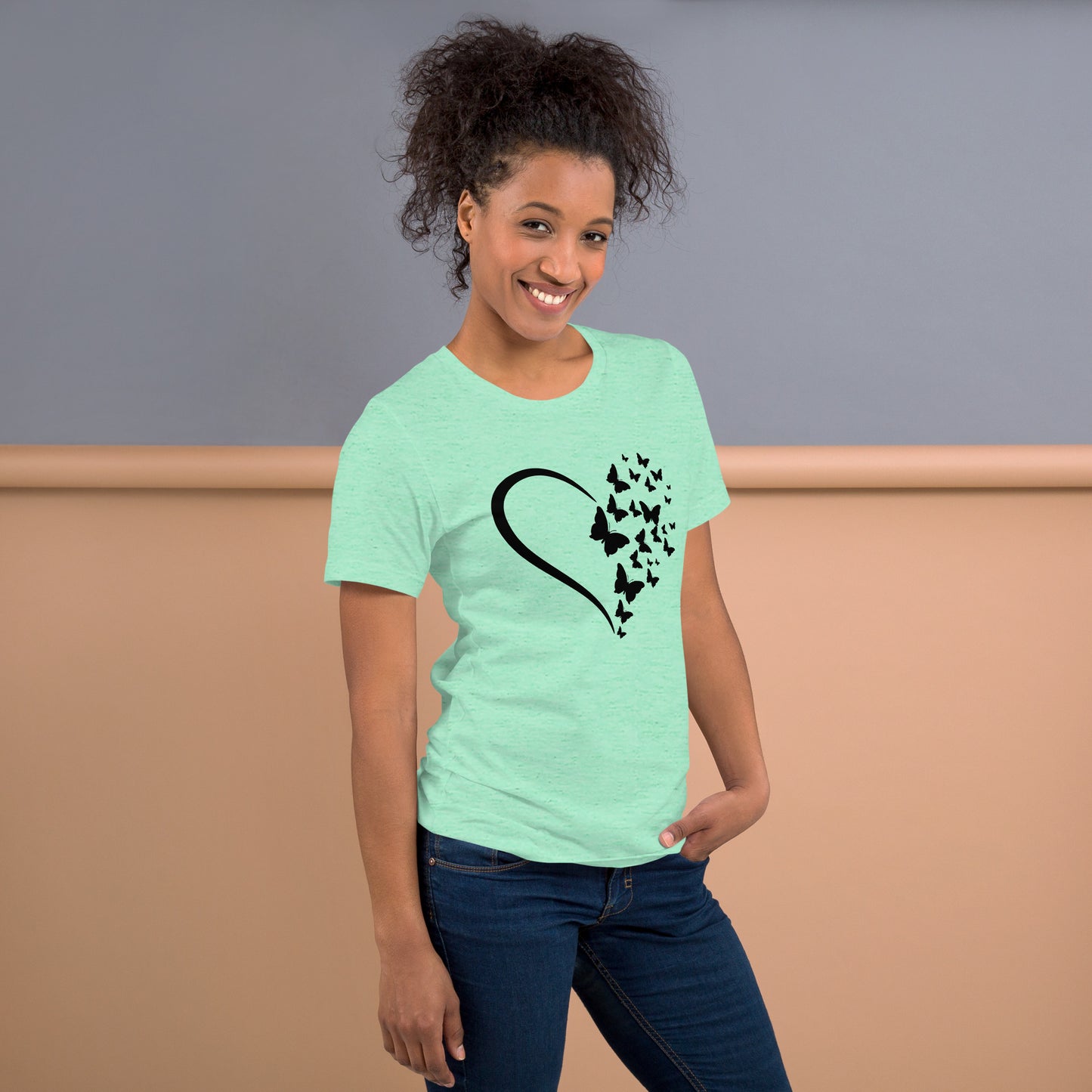 Black Butterfly Heart - Lightweight T-Shirt