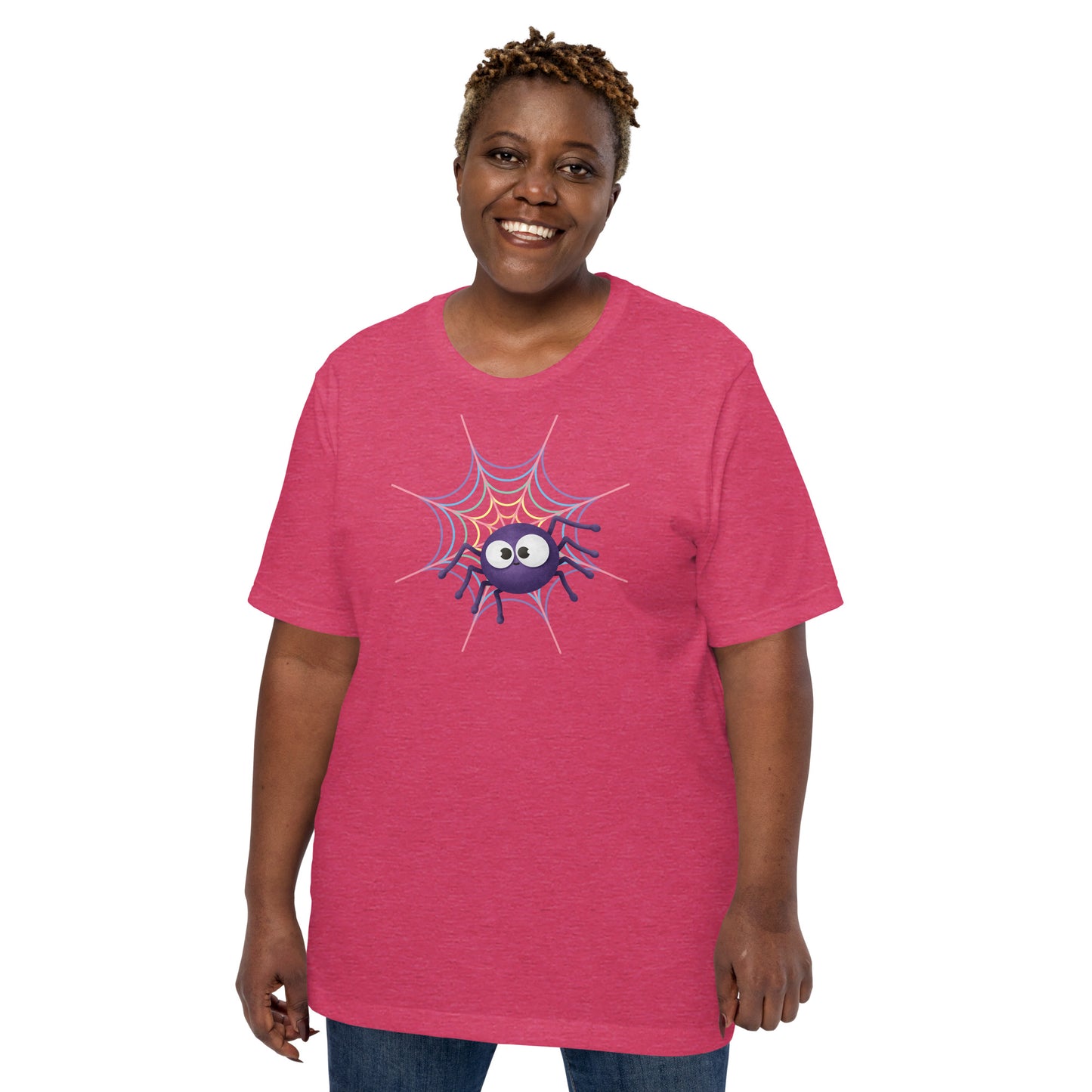 Pastel Rainbow Web (Dark) - Lightweight T-Shirt