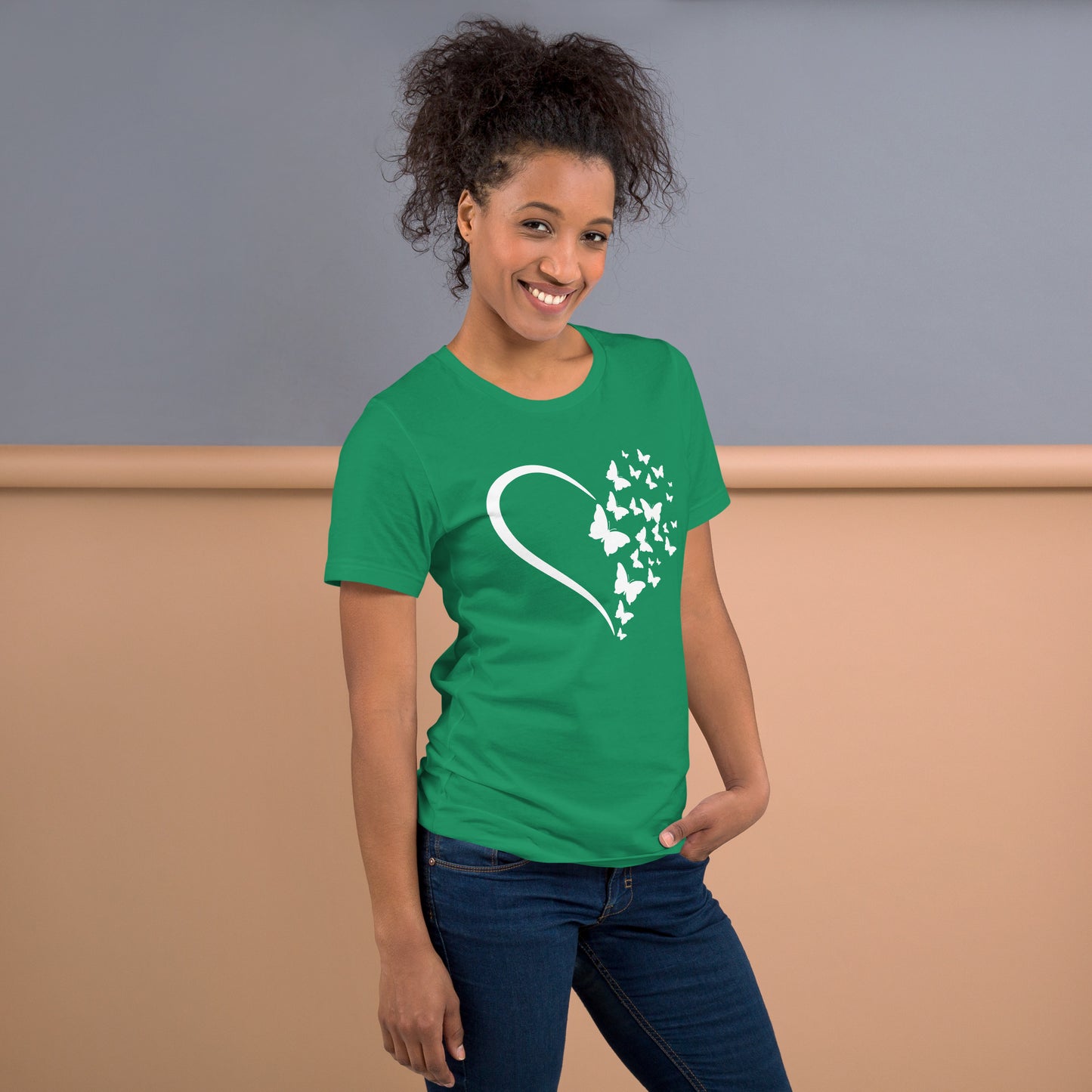 White Butterfly Heart - Lightweight T-Shirt