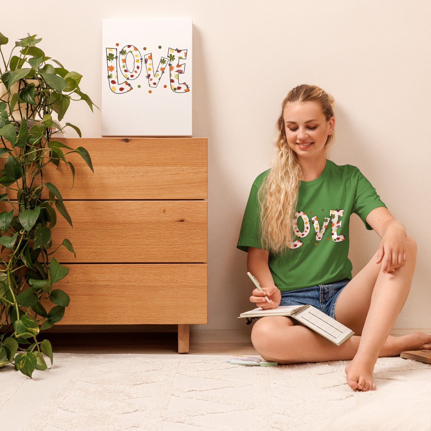 Fall Love Letters (Light) - Lightweight T-Shirt