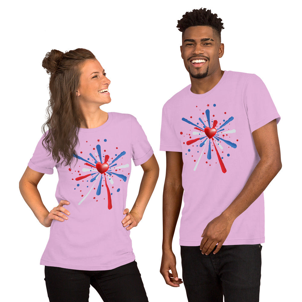 Red White & Blue Burst - Lightweight T-Shirt
