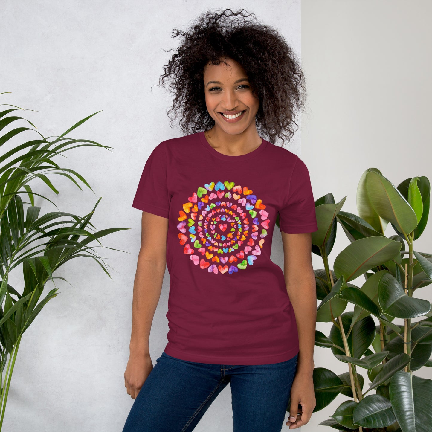 Rainbow Hearts  - Lightweight T-Shirt