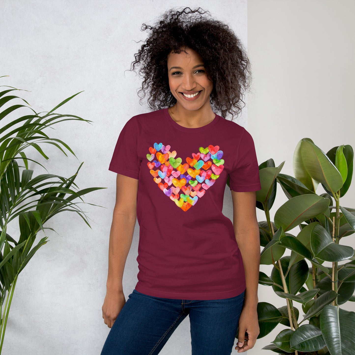 Rainbow Hearts  - Lightweight T-Shirt