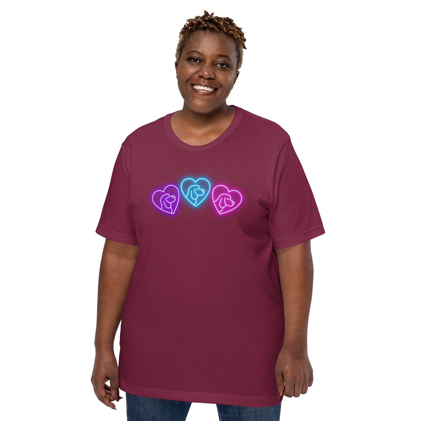 Neon Dog Heart - Lightweight T-Shirt
