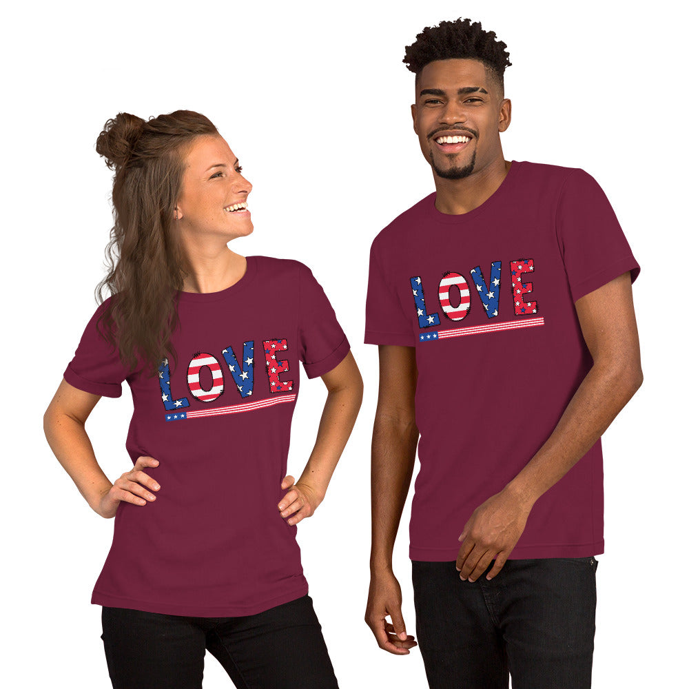 Patriotic Love - Lightweight T-Shirt