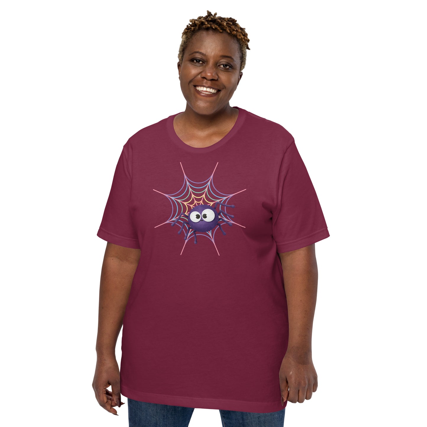 Pastel Rainbow Web (Dark) - Lightweight T-Shirt