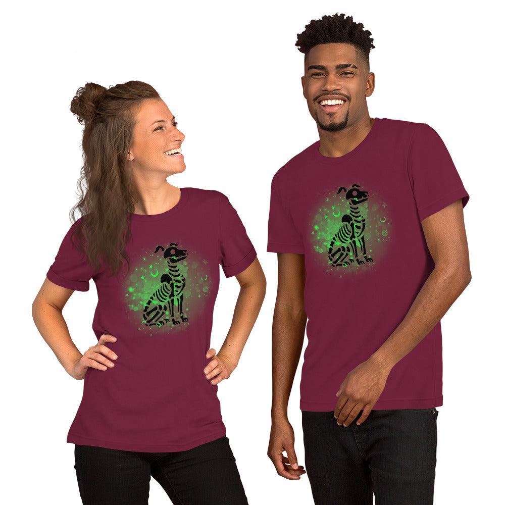 Glowing Dog Skeleton - Lightweight T-Shirt