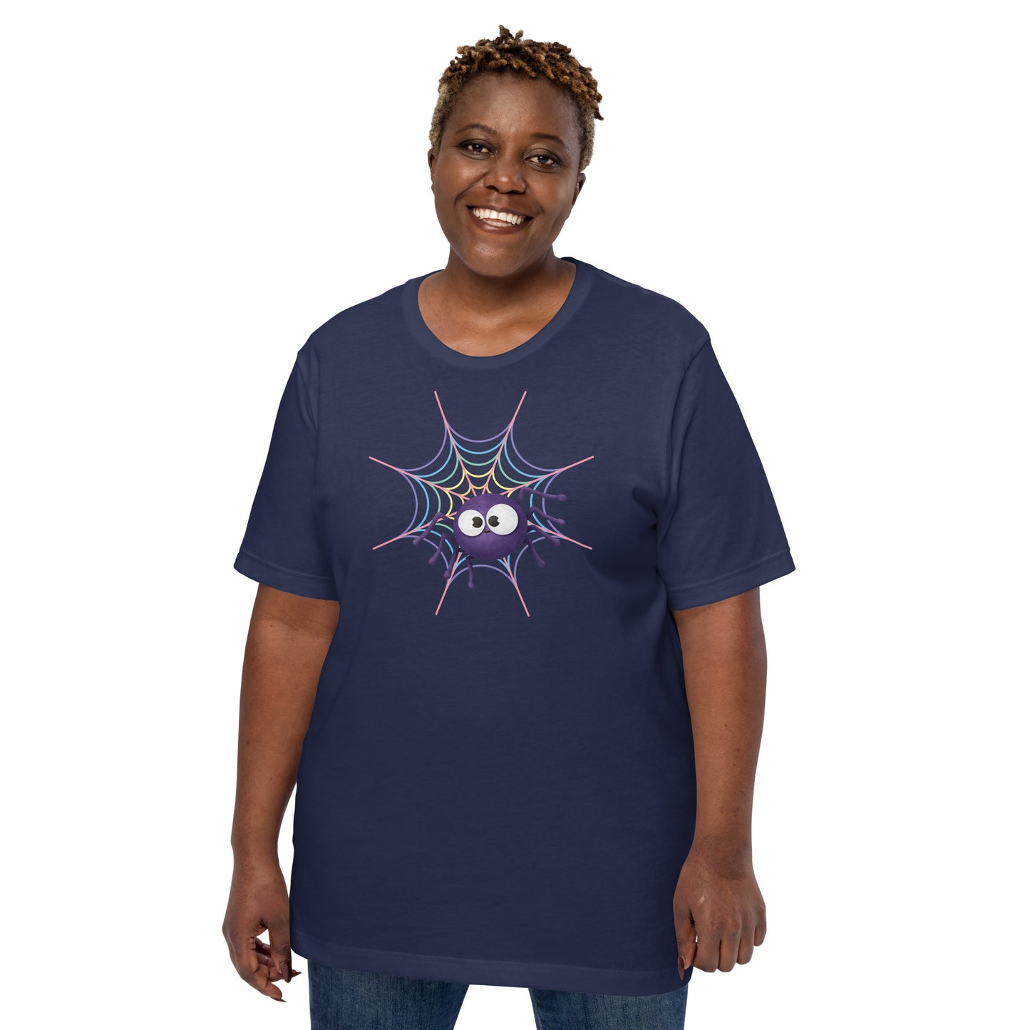 Pastel Rainbow Web (Dark) - Lightweight T-Shirt