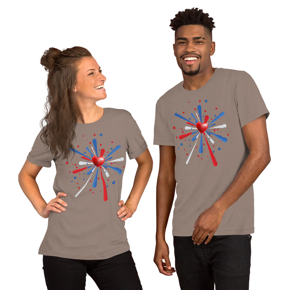 Red White & Blue Burst - Lightweight T-Shirt