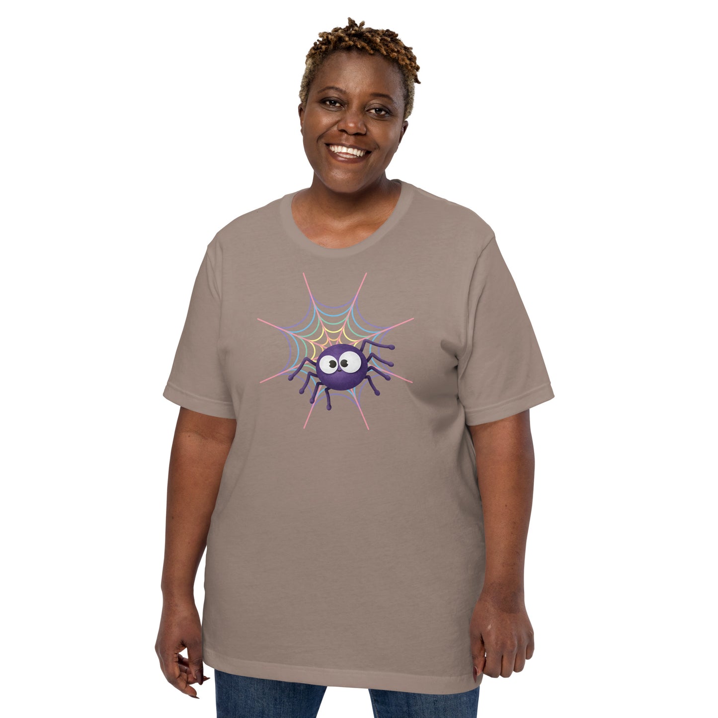 Pastel Rainbow Web (Dark) - Lightweight T-Shirt
