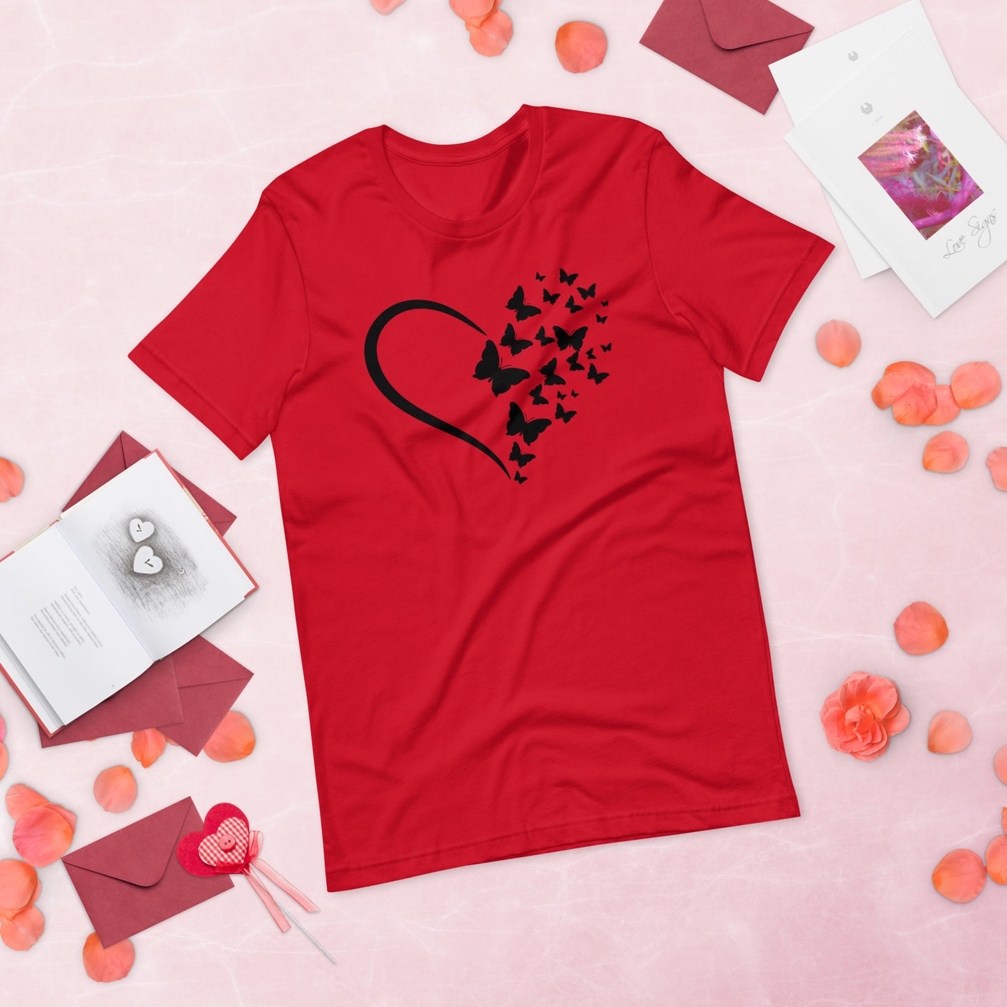 Black Butterfly Heart - Lightweight T-Shirt