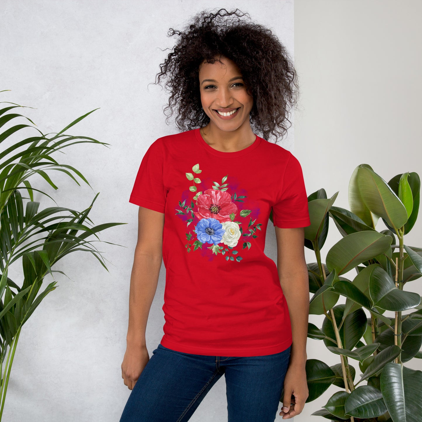 Patriotic Blooms - Lightweight T-Shirt