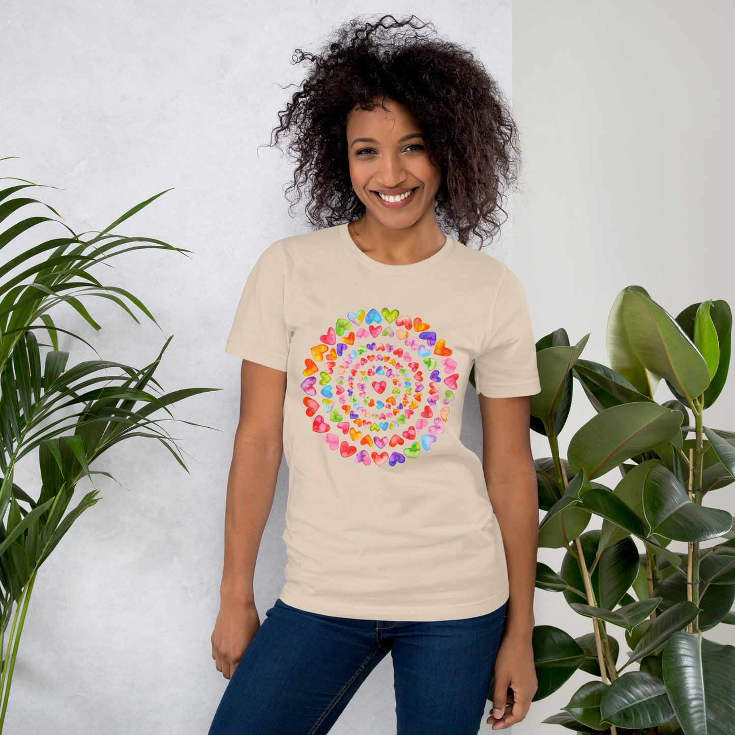 Rainbow Hearts  - Lightweight T-Shirt