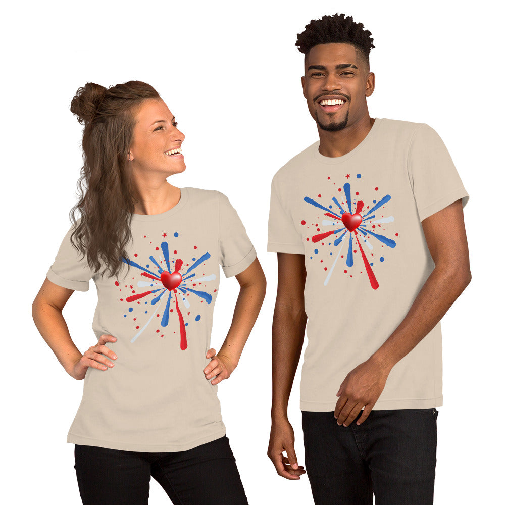 Red White & Blue Burst - Lightweight T-Shirt