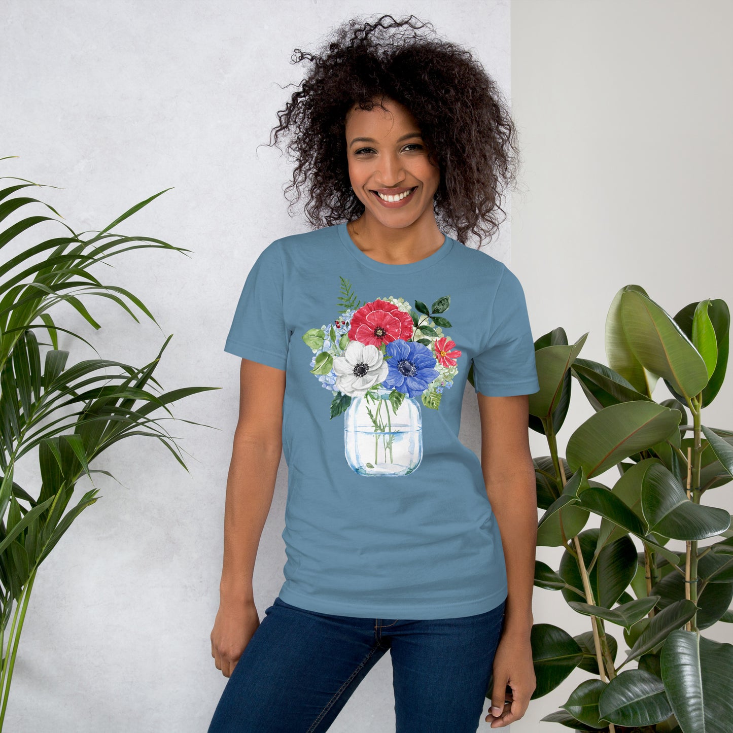 Patriotic Blooms - Lightweight T-Shirt
