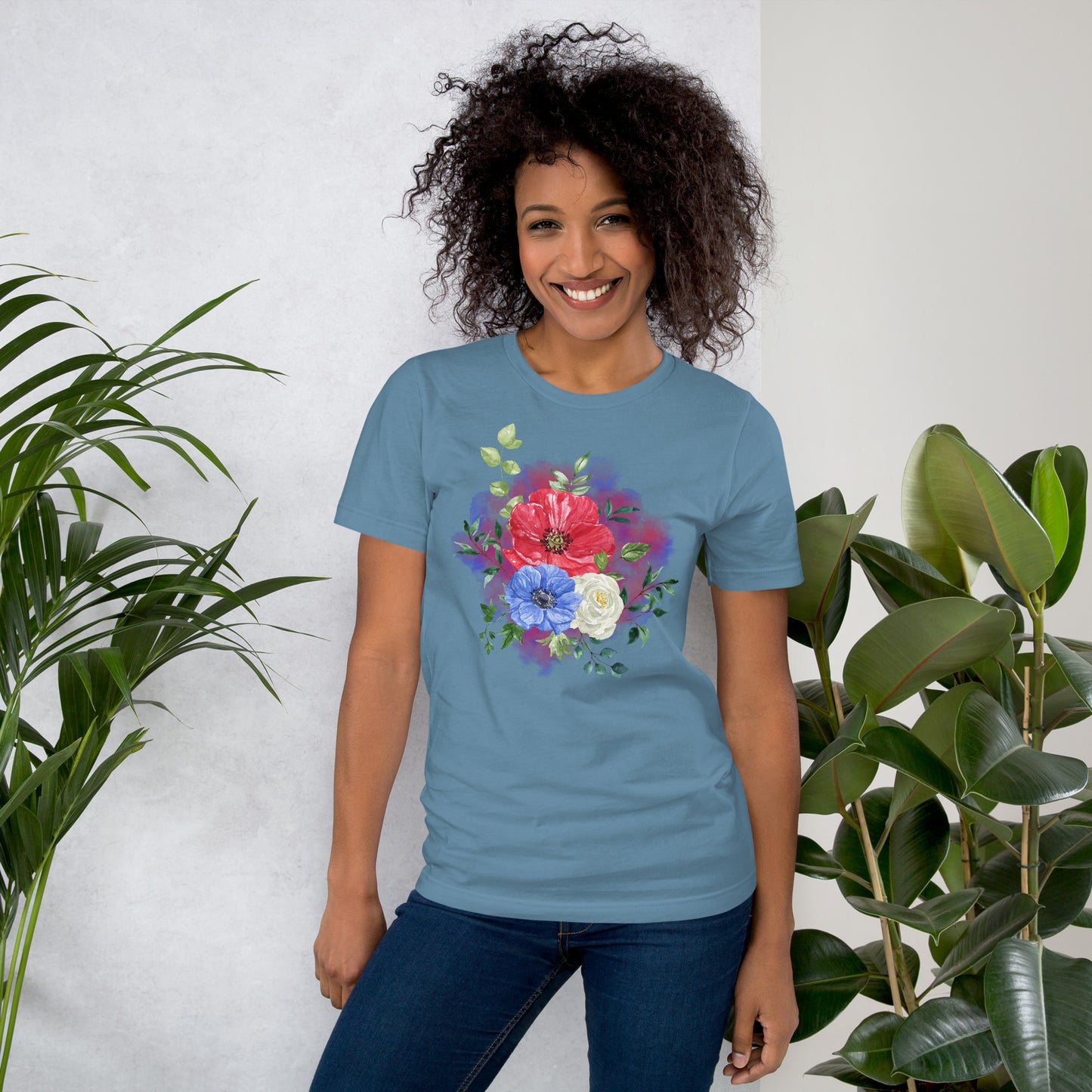 Patriotic Blooms - Lightweight T-Shirt